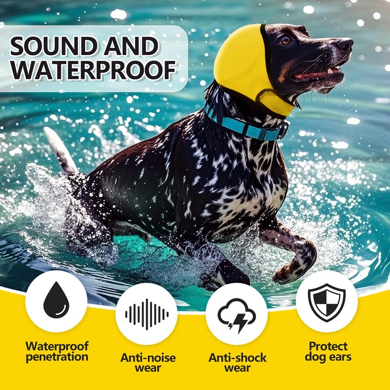 JOHNBOLIN Dog Ear Muffs & No Shake Ear Wrap for