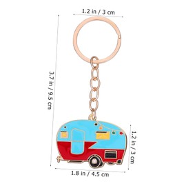 Baluue 2pcs Cute Cartoon Camper Keychains for Rv Decor Lightweight Backpack Pendants Unique Purse Charms Versatile Keyring Accessories for Car Keys and Handbags