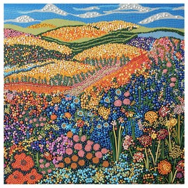 Naturelish Jigsaw Puzzles for Adults 1000 Pieces, Flowers Pixel Puzzle, Vibrant Colorful Square Puzzle Challenging Game for Family Activity Home Decor, 24x24 Inches