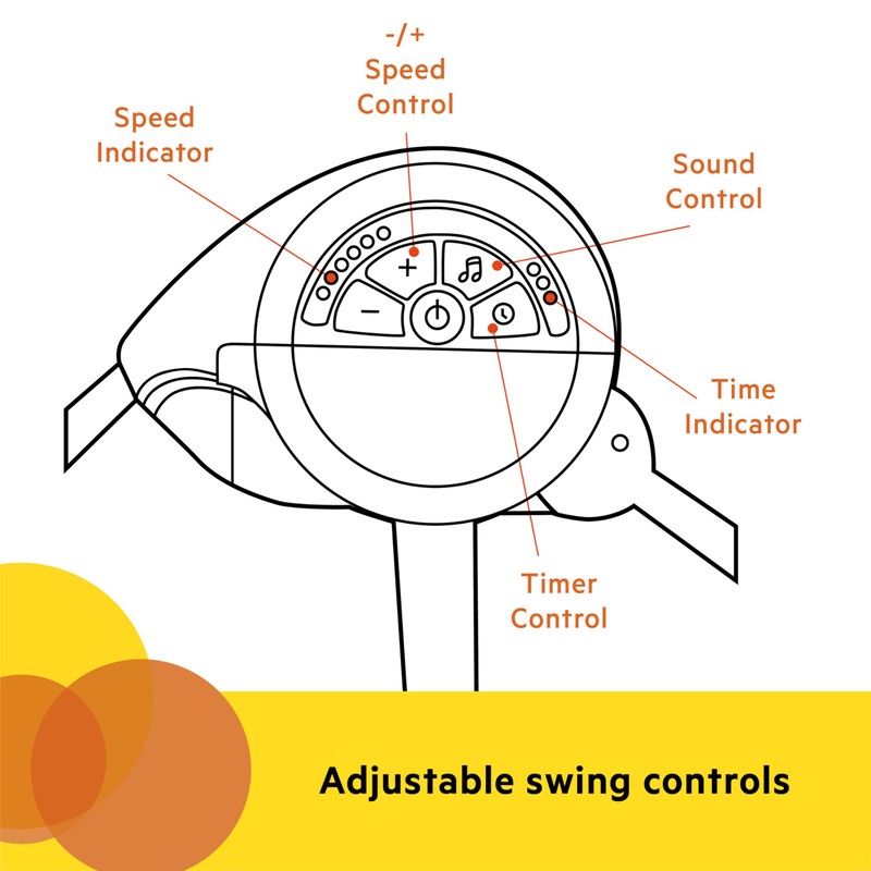 Bright Starts Playful Paradise Portable Compact Automatic Baby Swing with