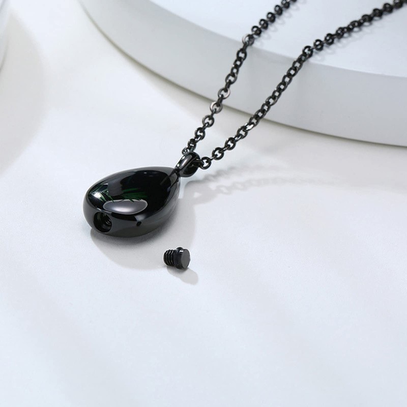 NEHZUS Womens Stainless Steel Waterdrop Pendant Urn Necklaces for Ashes