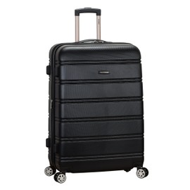 Rockland Melbourne Hardside Expandable Spinner Wheel Luggage, Black, Checked Large 28"