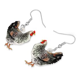 RAIDIN Acrylic Cute Hen Rooster Chicken Farm Animal Earrings for Women Girls Hypoallergenic Dangle Hook Earrings Jewellery Gifts for Chicken Lovers Party Decorations, Acrylic, No Gemstone