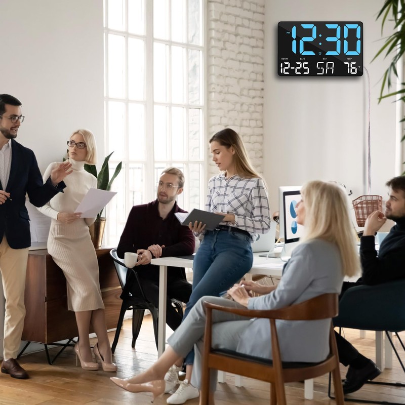 SZELAM Digital Clock Large Display,11.5" Digital Wall Clock with Remote