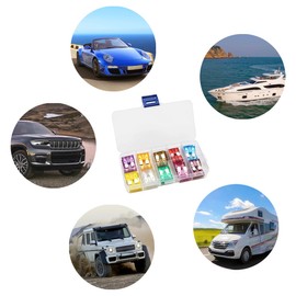 Adunsiaoto Standard Car Fuses, Car Fuse Set, Standard Blade Fuses, Fuse Set Aluminium, Standard Car Fuses Assortment Kit, Fuse Set, Car Fuse Set Fuses