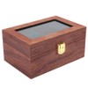 Wooden 3 Grid Watch Display Box Transparent Window Anti‑Slip Watch