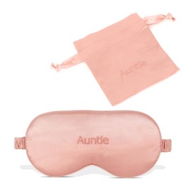 Luxurious Oversized Satin Sleep Mask – Ultra-Soft, Skin-Friendly & Light-Blocking for Deep, Restful Sleep – Premium Comfort with Black Inner Lining to Conceal Stains (Auntie- Pink)