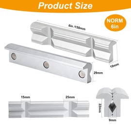 Ganasce magnetiche per morsa 150 mm – Ganasce protettive in alluminio con scanalatura a V, antiscivolo e resistenti, accessori da banco per lavori di precisione su metallo, legno e fai-da-te