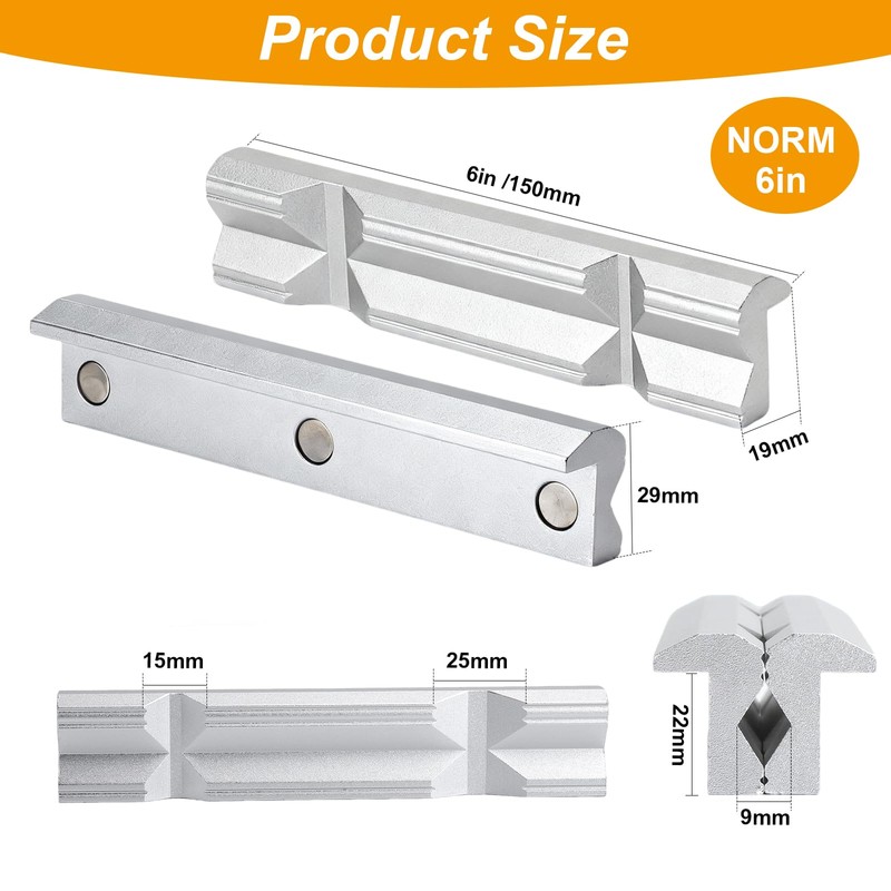 Ganasce magnetiche per morsa 150 mm – Ganasce protettive in
