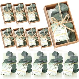 24 Sets De Mini Jabones Artesanales De Eucalipto, Ideales Para Bodas, Fiestas, Baby Showers Y Como Regalo Para Invitados. Incluyen Tarjeta De