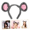 Beavorty 5pcs Plush Grey Mouse Ears Hairband Durable Animal Cosplay