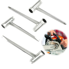 KiBlithemor 4 Pieces Chainsaw Wrench, 13mm x 19mm Spark Plug Wrench, T Chainsaw Wrench, Chainsaw Wrench, Combination Keys for Chainsaw Mower, Brush Cutter, Lawnmower