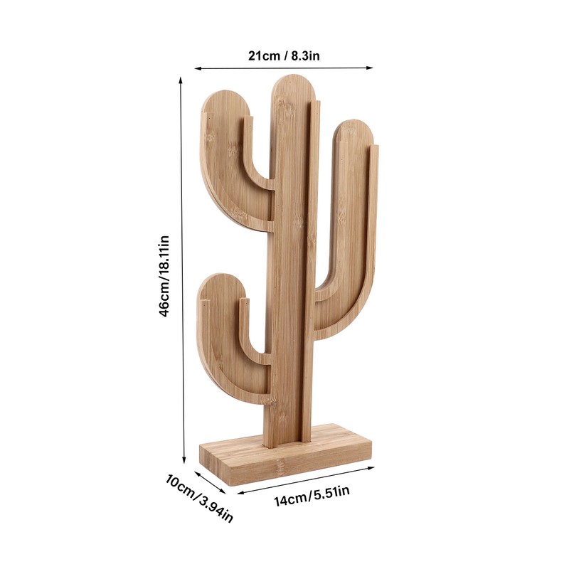 Wooden Coffee Capsule Holder Removable Coffee Pod Holder Cactus Shape
