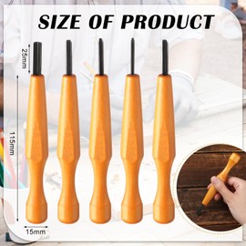 WILLBOND 5 Pcs Linocut Carving Tools Set Triangular Linoleum Carving Tools Wood Carving Knife Chisel V Shaped Carving Tools for Linocut Printmaking Woodcarving (1.5mm 2mm 3mm 4mm 5mm)