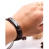 LNKRE JEWELRY Fashion Leather Criss Cross Bracelet Religious Christian Adjustable
