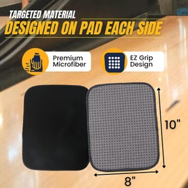 (3-Pack) Microfiber Bowling Ball Towel - 10 Inches x 8 Inches Premium Quality Bowling Ball Shammy Pad with Easy-Grip Dots - Clean Bowling Ball from Dirt and Oil to Improve Grip and Precision
