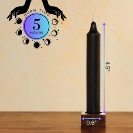 Simply Soson 4.5 inch Ritual Taper Candles Bulk, Mini Taper Candles - 42 Black Chime Spell Candles - Small Taper Candle Stick, Use as Witchcraft Supplies, Altar Candles, Unscented Prayer Candles