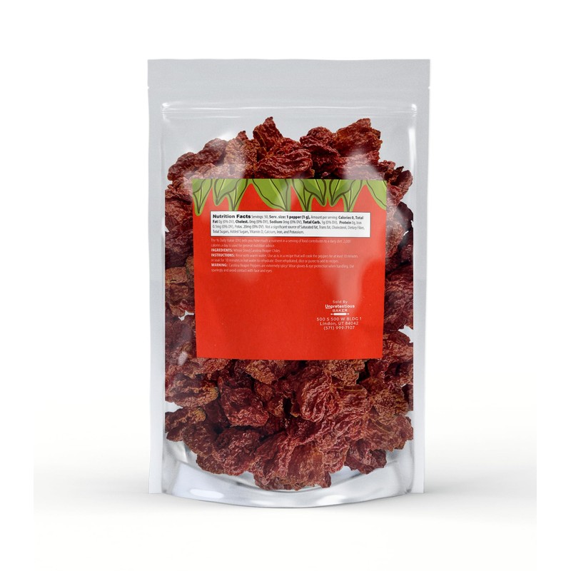 Unpretentious Whole Dried Carolina Reaper Chiles, Extremely Spicy Chiles, Hot
