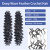 Sosihua 16 Inch 180g Deep Wave Feather Crochet Hair Pre-Looped
