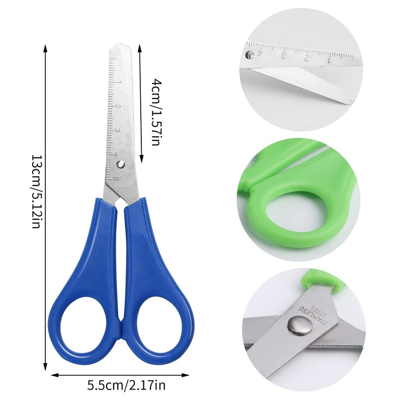 10 Pcs Kids Scissors, Children Blunt tip Safety Scissors Plastic