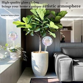 E-feilai - Plant Watering Globes, Glass Watering Balls for Gift, Self-Watering Bulb for Holidays, Plant Spikes, Watering Stake,Automatic Watering System (3Pcs)