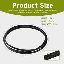 LEYURISE V-Belt Drive Belt Turn Lawn Mower Belt Compatible with Ariens Ikon 52 Ikon Onyx 52 Ikon Select 52 Gravely ZTX 52 ZT XL 52 Turn Lawn Mower Replace#: 07200921