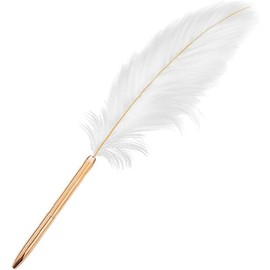Feather Ballpoint Pen Exquisite Siganture Pen Refillable Ballpoint Pen for Wedding Office Business Gift Pens for Signing Artwork Journal Writing Refills Pens for School Office Business Wedding