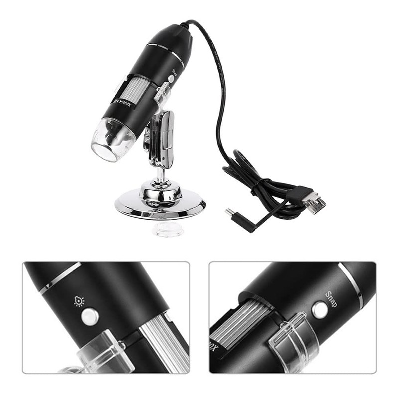DHYAWUER 1600X Digital Microscope Camera 3In1 USB Portable Elec Microscope