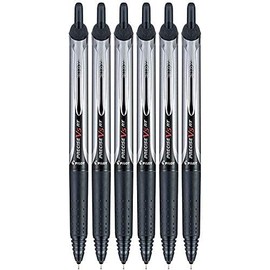 Pilot Precise V5 RT Retractable Liquid Ink Rollerball Pens, Extra Fine Point, 0.5mm, Black Ink, 6 Count