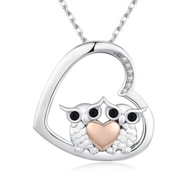 TANGPOET Animal Necklace Koala/Owl/Cow/Giraffe/Fox/925 Sterling Silver Animal Necklace Jewellery Gifts for Women Girls, Sterling Silver, Zircon