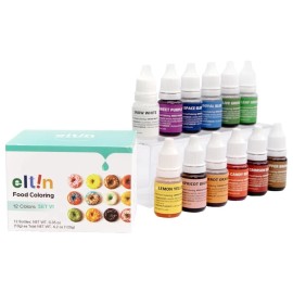 Eltin Food Coloring SET V1 Gel Food Coloring Liquid For Baking, 12 Colors,0.35oz