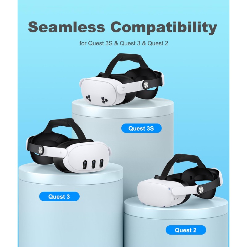 ​​Meta Quest 3S/3/2 Adjustable Head Strap Replacement for Elite Strap