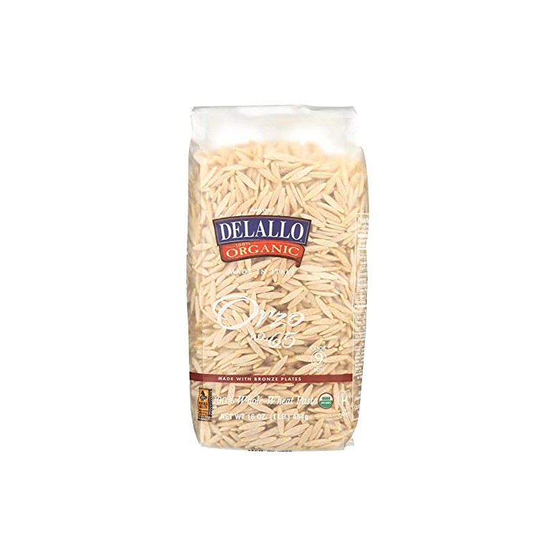 Delallo 100% Organic Orzo Pasta - 16 oz2