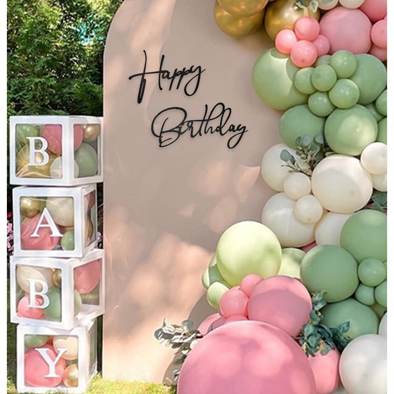 MUNILAIL Black Happy Birthday Sign for Backdrop