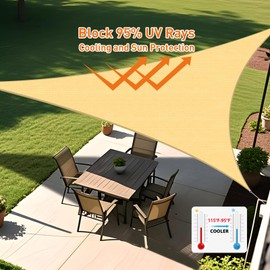 Artpuch Sun Shade Sail 1 2' X 1 2' Rectangular Breathable UV Block Outdoor Covering Cloth for Patio Deck, Backyard, Beige (Customized Available)