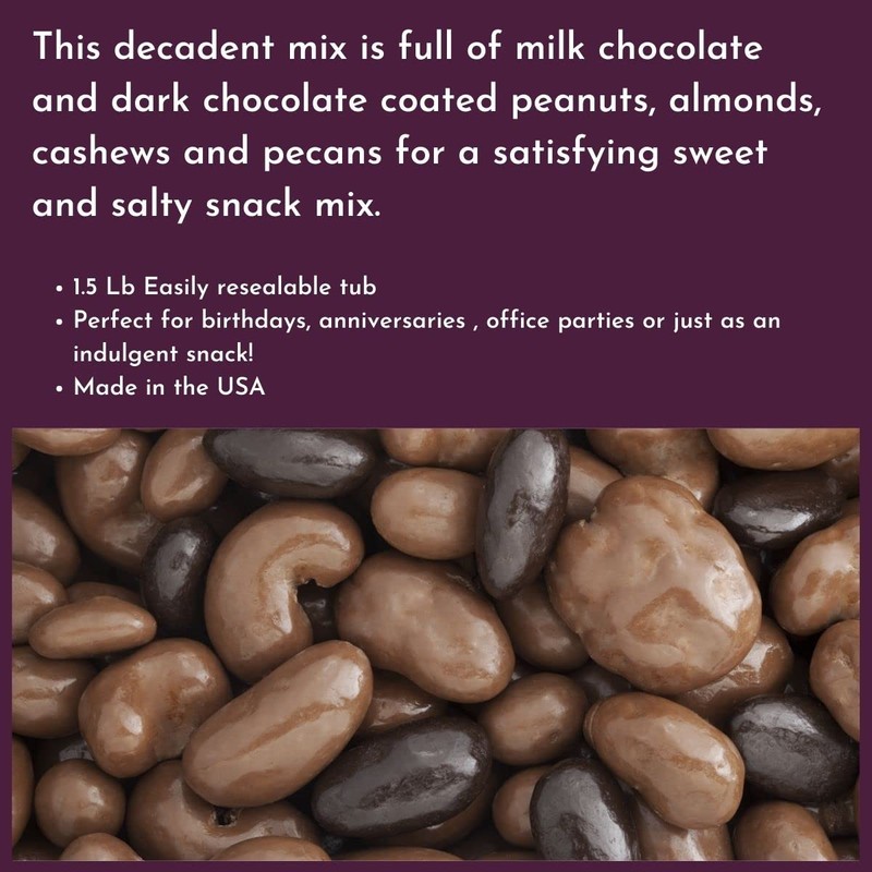 Milk & Dark Chocolate Deluxe Mixed Nuts - 1.5 Lb