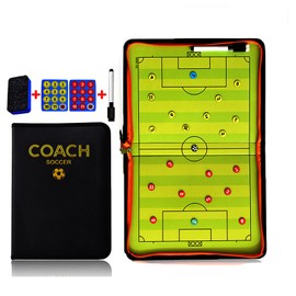 MKNZOME Portable Magnetic Football Tactics Boards, Professional Football Coach Board Tactics Folder Coach Folder with Training Accessories, Referee Equipment, Tactics Folder for Tactics Training Game Adjustments #2