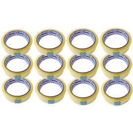 12 Pack Cellotape Strong Clear Packing Tape Rolls | Extra Long 24mm x 40m | Packaging Sellotape parcel cellotape Heavy Duty