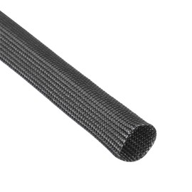 sourcing map Insulation Braid Sleeving, 3.3Ft-10mm High Temp Fiberglass Sleeve Black