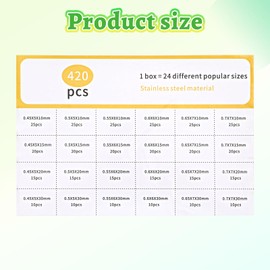 420 PCS Compression Springs Assortment Kit, 304 Stainless Steel Small Spring Set for DIY Repair Project 24 Different Sizes Mechanical Metal Mini Spring for Home DIY Automotive Repairs