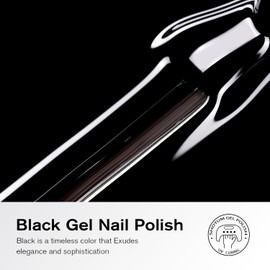 SHOYUM Black Gel Nail Polish 1Pcs 15ML Nail Polish Soak Off UV LED Nail Gel Polish Nail Art Starter Manicure Salon DIY at Home, 0.51 OZ