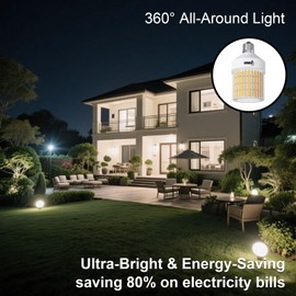 RIUVAO 70W LED Corn Light Bulb, 630W Equivalent 9100LM, 3000K Soft Warm Light, Waterproof & 80% Energy Saving, E26/E39 Base for Garage, Factory, Shop (2-Pack)