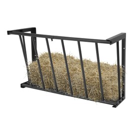 COFECO Wall Mount Hay Rack, 16 Gallon Multiple Sided Goat Hay Rack, 27.5'' x 9.45'' x 15.75'' Heavy Duty Hay Rack for Sheep, Goats, Horses, Indoor Outdoor Uses, Black