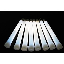 DirectGlow 6 inch 15mm Premium Glow Sticks with Lanyards 12+ Hour Glow (White, 12 Count)