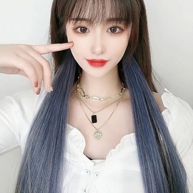 Gradient hairpiece 5p set ash blue (WFLOQFN) / 그라데이션 헤어피스 5p세트 애쉬블루 (WFLOQFN)