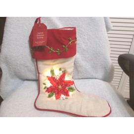 Christmas Stocking Poinsettia Christmas Stocking Lights Up New