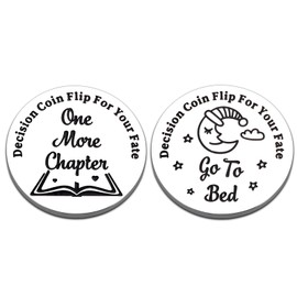Funny Bookish Gifts for Women Men Book Lover Gift, Easter Birthday Gift for Son Daughter Decision Coin, Decision Maker Stuff for Bookworms Nerd Friends Easter Basket Stuffers for Teens Kids