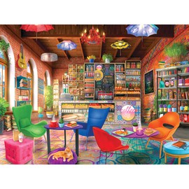 RoseArt - My Happy Place - Boho Coffeshop - 750 Piece Jigsaw Puzzle for Adults