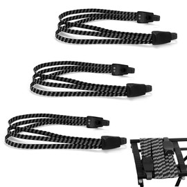 Bicycle Tie Down Strap Elastic Luggage Strap Tension Ropes with Hooks Luggage Tensioner for Cycling Motorcycle Fixing Pack of 3 Black