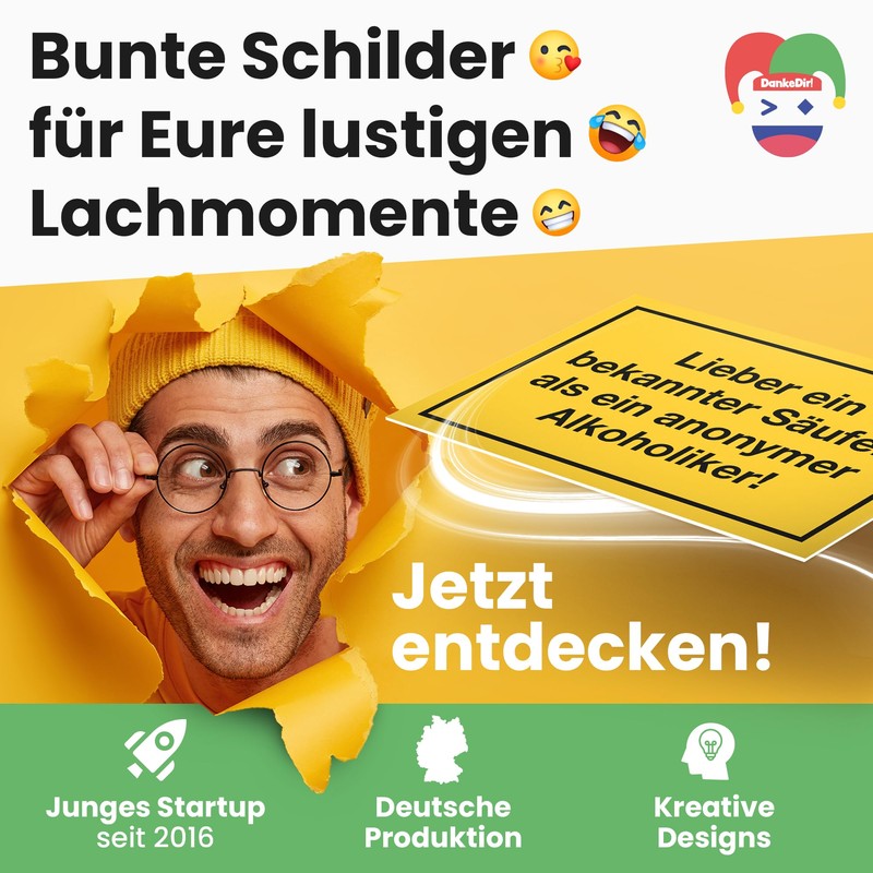 DankeDir! Known Drunk Sign with Saying - Funny Gift for